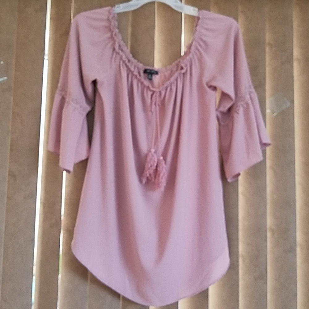 Off the shoulder blouse.
